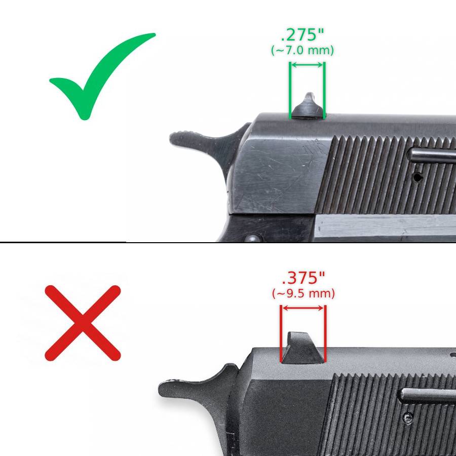 Browning Hi-Power Vigilante miras ajustables | líneas blancas - Ubitzu