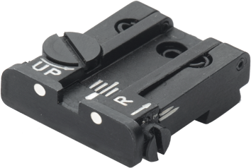 Glock [G17 G19 G26 & other] alza ajustable | puntos blancos - Ubitzu