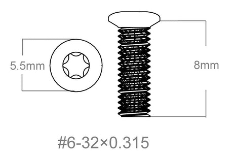 Juego de tornillos 3 piezas | 6-32x0.315’’ [T10] - Ubitzu