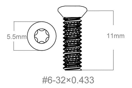 Juego de tornillos 3pcs | 6-32x0.433’’ [T10] - Ubitzu